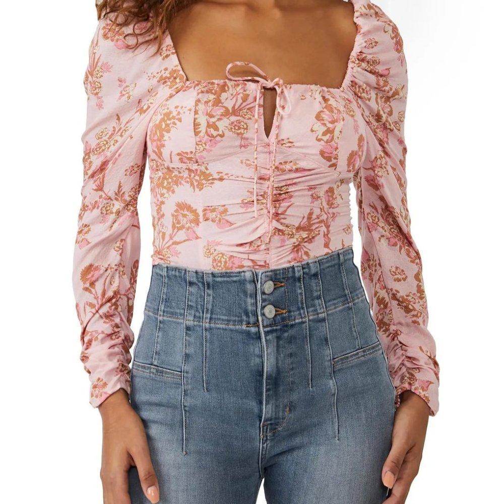 NWT Free People Hilary, Pink Combo, L